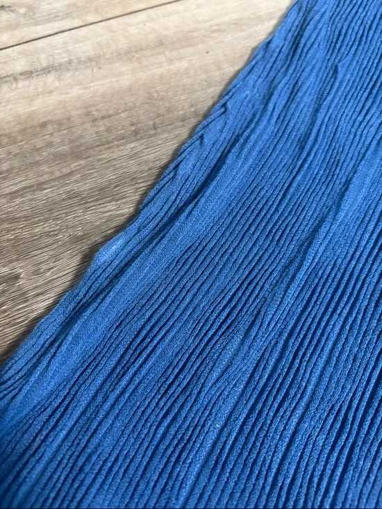 DRIFTER Blue Ribbed Modal Soft Knit Racerback Long Tank Top - Picture 11 of 11